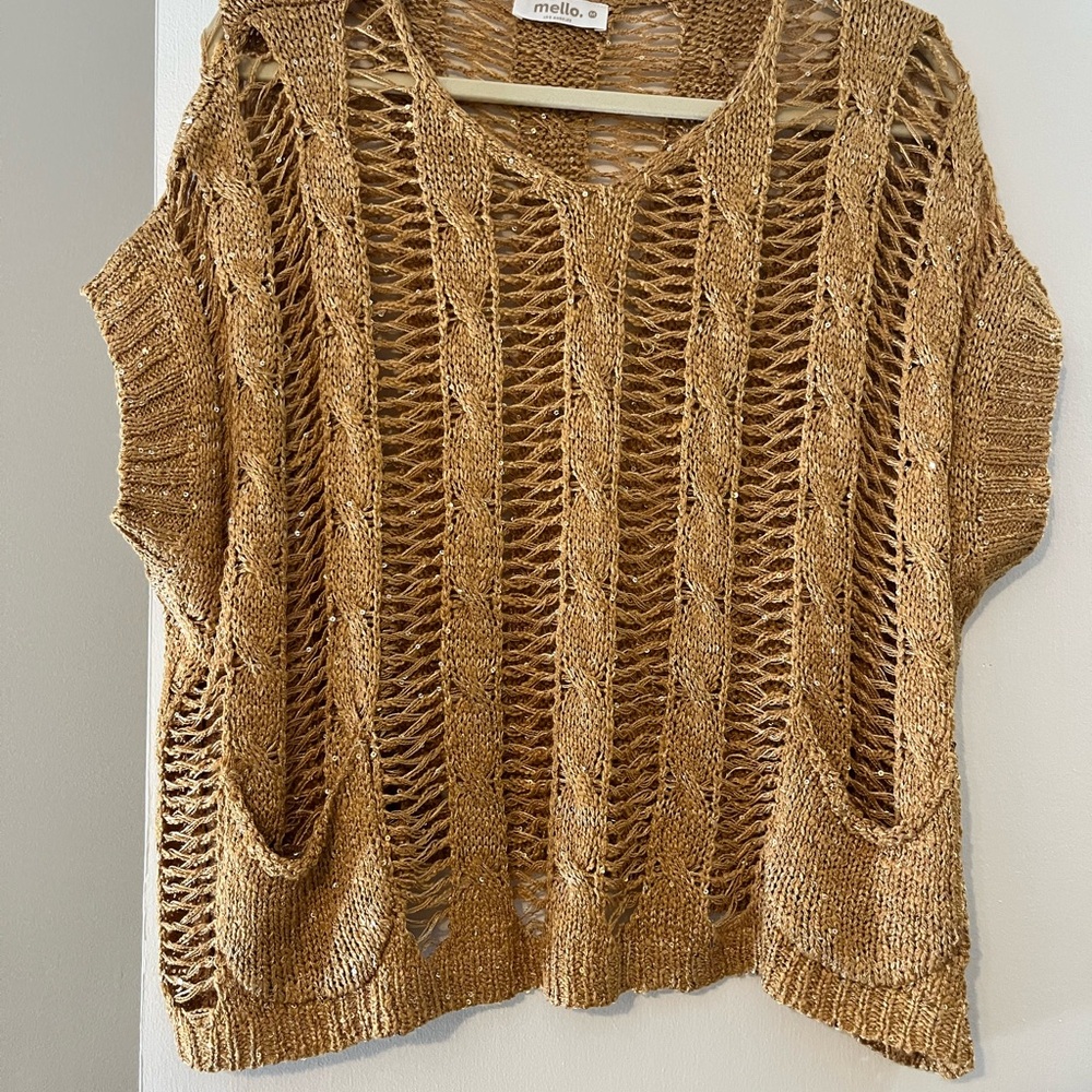 Gold Knit Sweater for Women